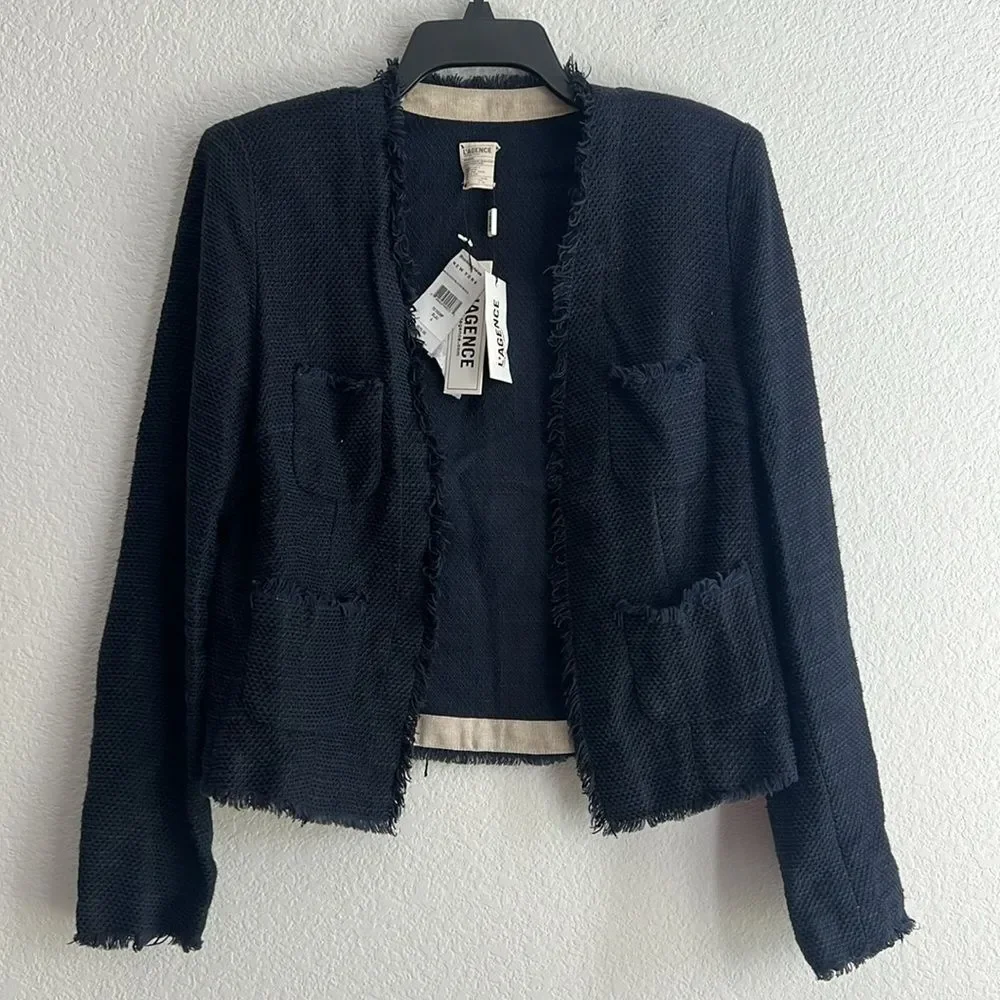 L'Agence Angelina Fringe Trim Blazer, New, Size 4 - Picture 2 of 9